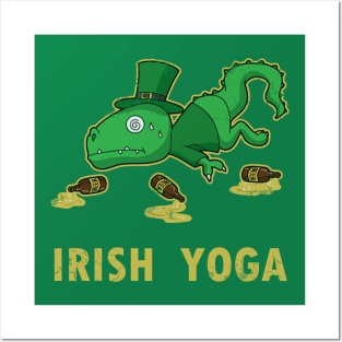 Irish Yoga T Rex St Patricks Day Posters and Art